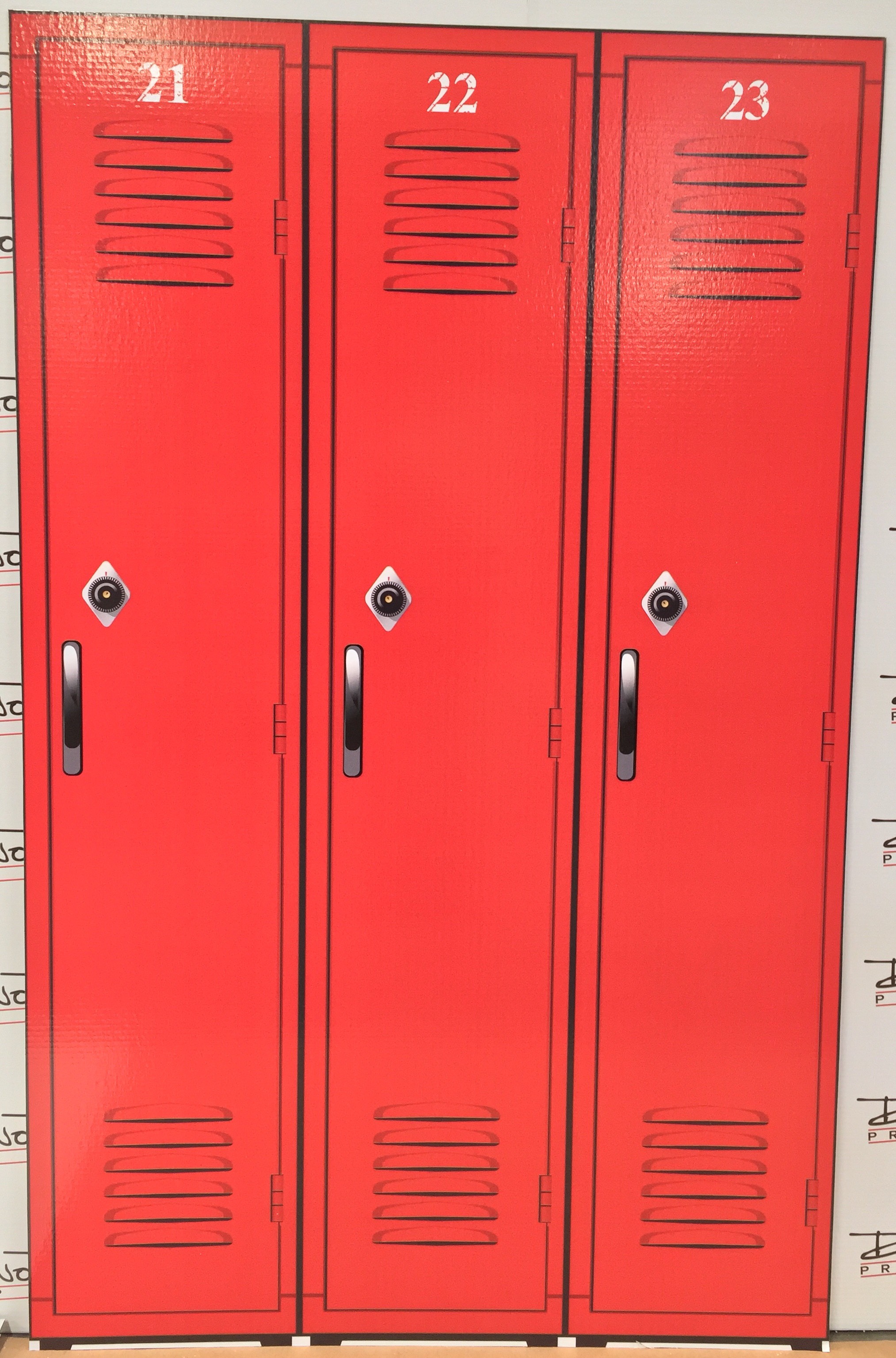 School Lockers Cardboard Cutout Standup Prop Dino Rentos Studios, INC.